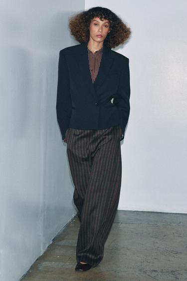 ZW COLLECTION LIMITED EDITION CROPPED BLAZER - Dark navy by Zara