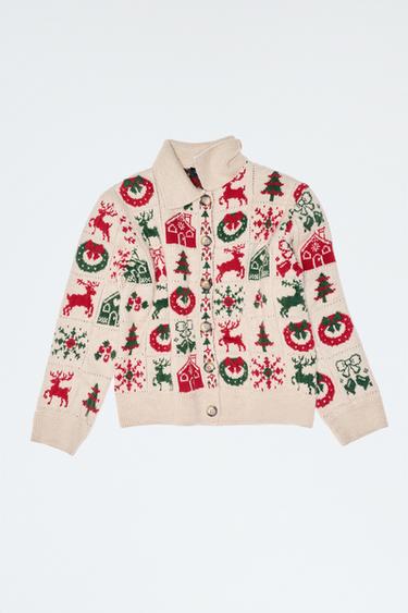 JACQUARD CHRISTMAS CARDIGAN - only one by Zara