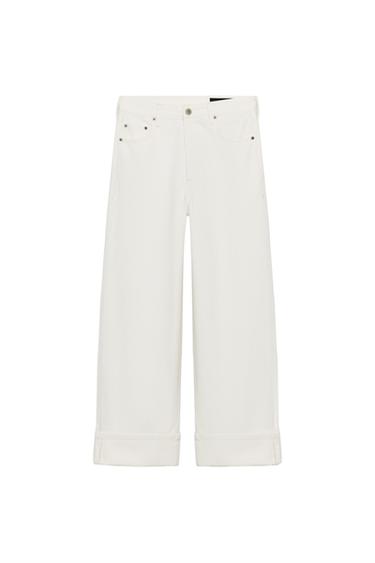 ZW COLLECTION MID-WAIST BAGGY JEANS - Ecru by Zara