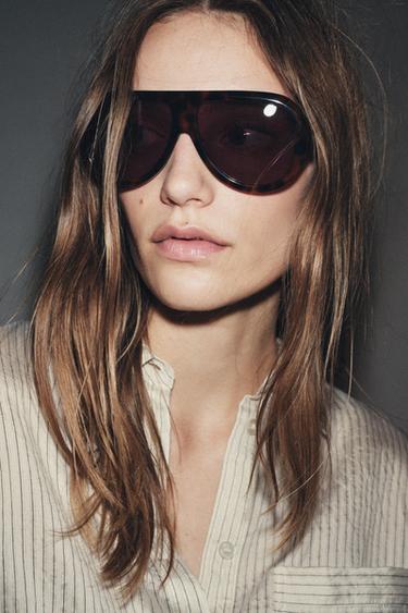 AVIATOR STYLE SUNGLASSES - Brown by Zara