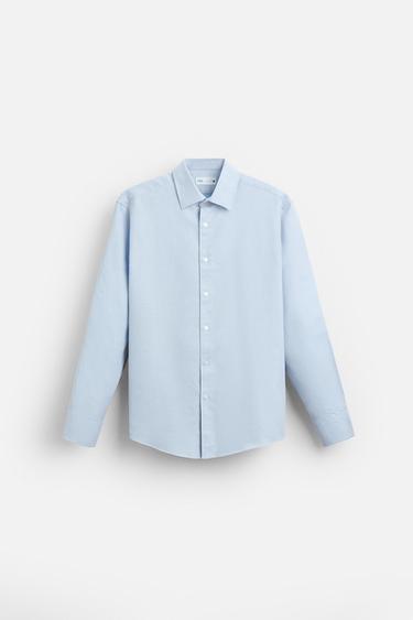 EASY CARE TEXTURED SHIRT - Sky blue by Zara