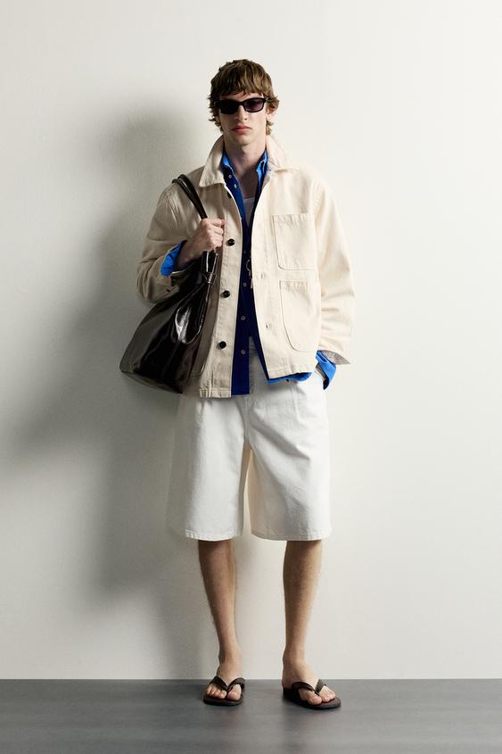 RELAXED FIT POCKET OVERSHIRT - Oyster-white by Zara - Image 0
