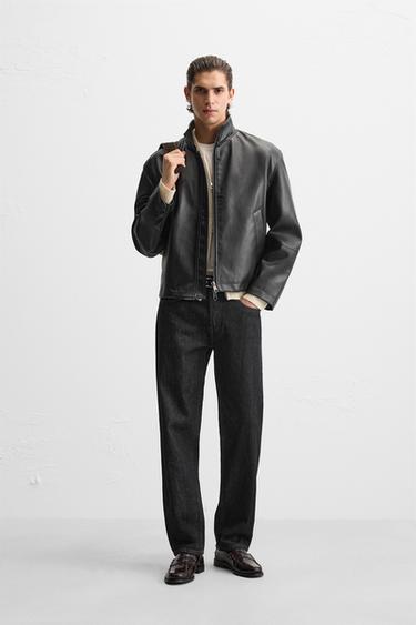 LEATHER-EFFECT JACKET - Black by Zara - Image 0