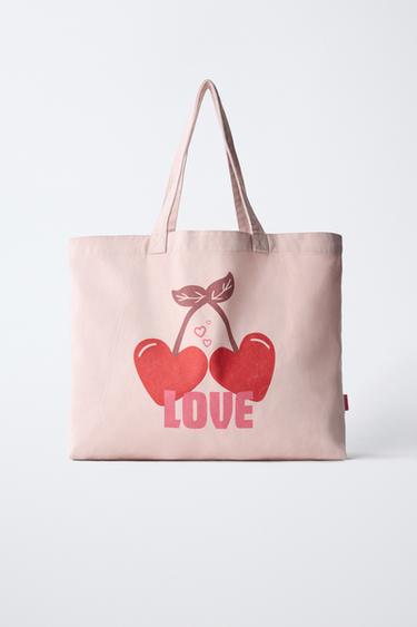 CHERRY TOTE BAG - Pink by Zara
