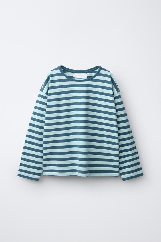 STRIPE PRINT T-SHIRT - Bluish by Zara - Image 0