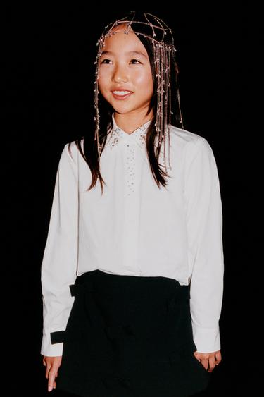 JEWEL COLLAR SHIRT - White by Zara