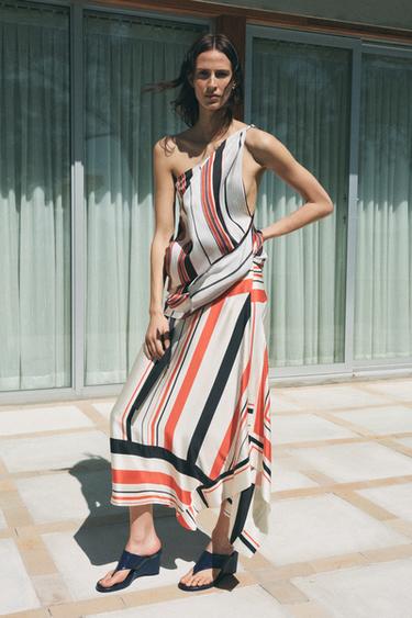 ZW COLLECTION ASYMMETRIC STRIPE SKIRT - striped by Zara - Image 0