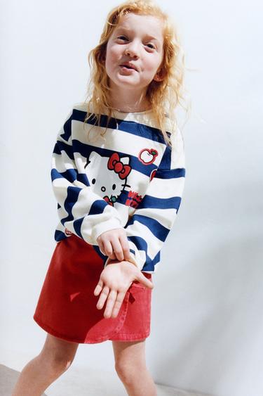 HELLO KITTY © SANRIO STRIPED SWEATSHIRT - Blue/White by Zara