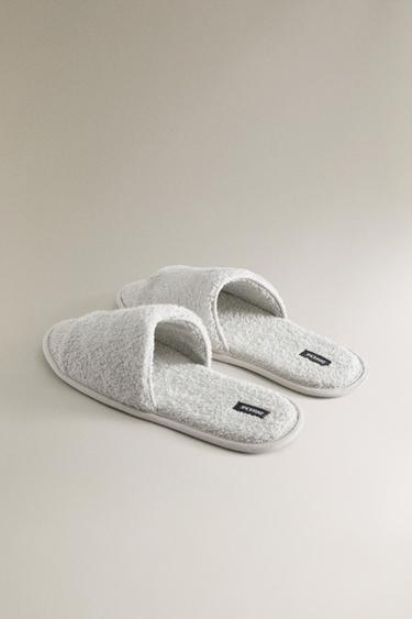 OPEN TERRY BATHROOM SLIPPERS - Grey by Zara