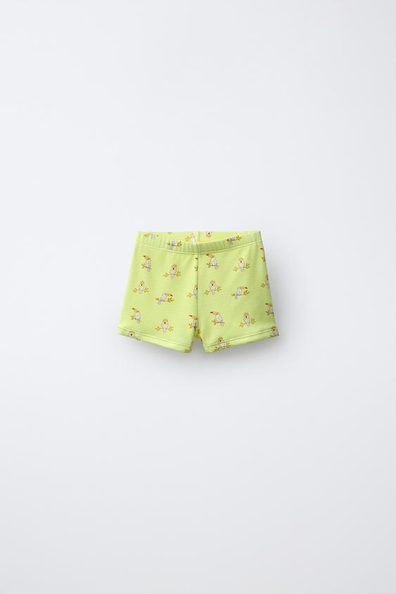 1-6 YEARS/ TOUCAN PRINT BOXER SWIMSUIT - Light lime green by Zara - Image 0