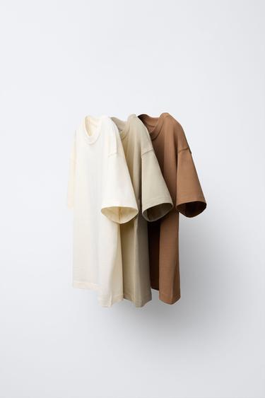 3-PACK OF PLAIN T-SHIRTS - camel by Zara