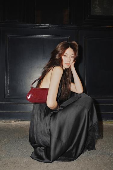 ZW COLLECTION LACE SATIN HALTER DRESS - Black by Zara