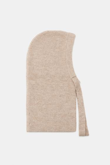 RIBBED KNIT HOOD - Beige by Zara