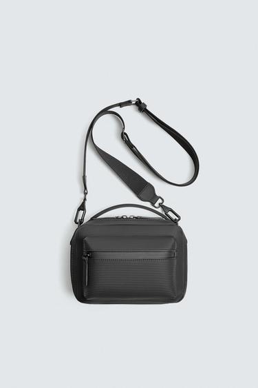 RUBBERISED TEXTURED CROSSBODY BAG - Black by Zara