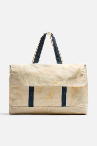 FABRIC SHOPPER BAG - Ecru White by Zara