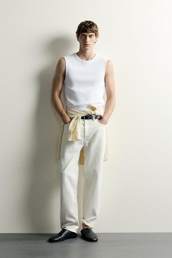 RIBBED HIGH NECK TANK TOP - White by Zara - Image 0