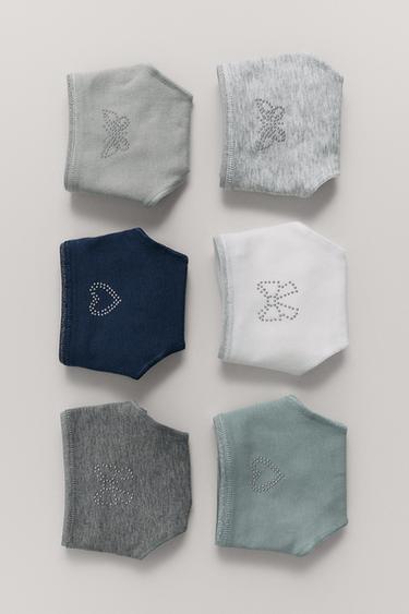 6-14 YEARS / SIX-PACK OF RHINESTONE SHAPED BRIEFS - Multicoloured by Zara