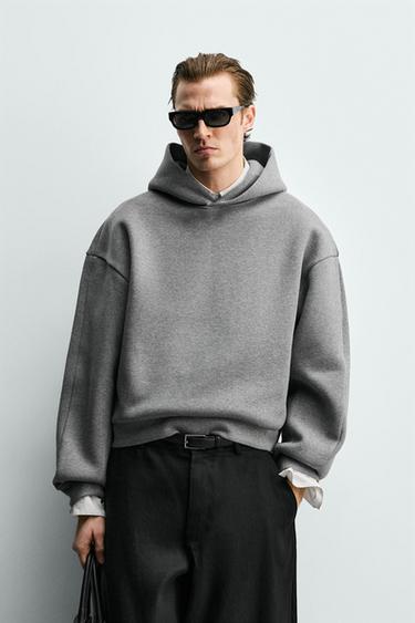 COMPACT BOXY FIT HOODIE - Grey marl by Zara