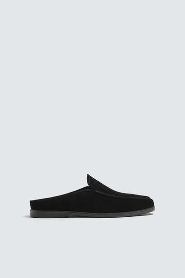 LEATHER MULE LOAFERS - Black by Zara