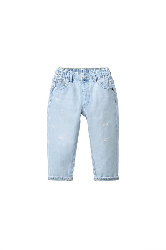 RIPPED LOW BAGGY JEANS - Light blue by Zara - Image 0