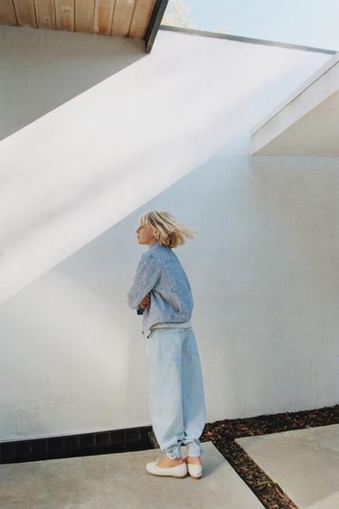 TEXTURED TRUCKER JACKET - Blue/White by Zara