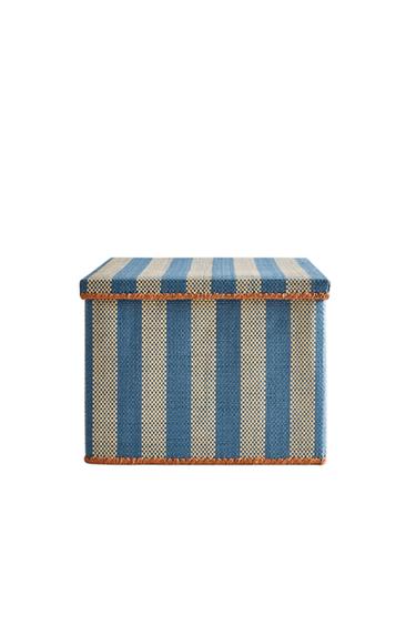 KIDS' COLLAPSIBLE STRIPED BASKET - Blue by Zara