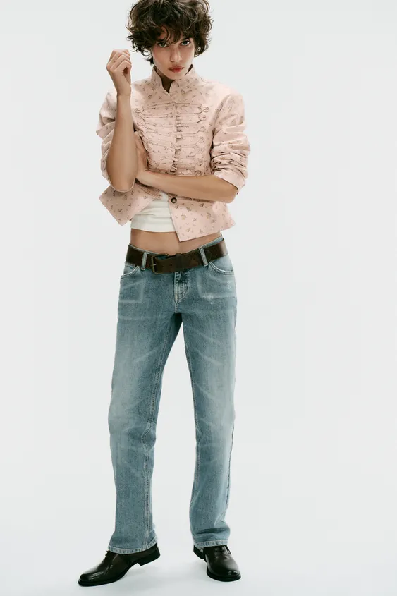 FLORAL PRINT TAILORED BLAZER - Dusty pink by Zara - Image 0