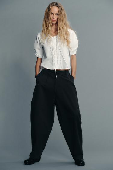 EMBROIDERED PETER PAN COLLAR SHIRT - White by Zara - Image 0