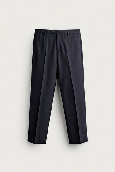 100% WOOL SUIT TROUSERS - Navy blue by Zara