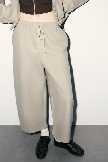 SOFT TROUSERS - Grey green by Zara