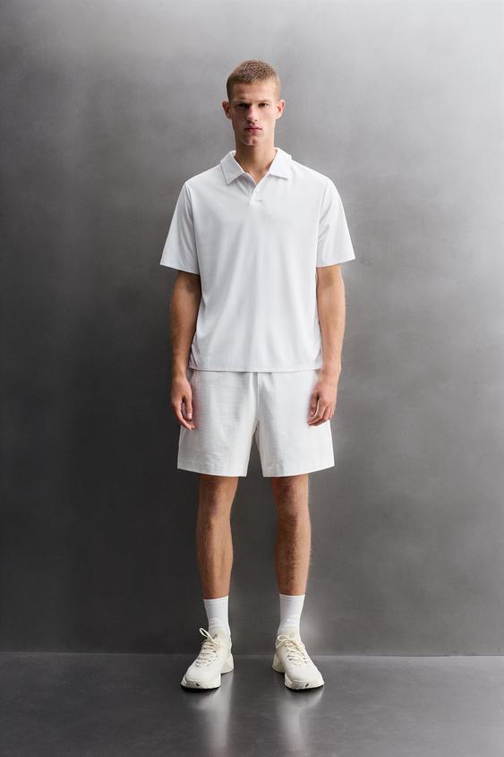 TECHNICAL PIQUÉ TEXTURE TRAINING POLO SHIRT - White by Zara - Image 0