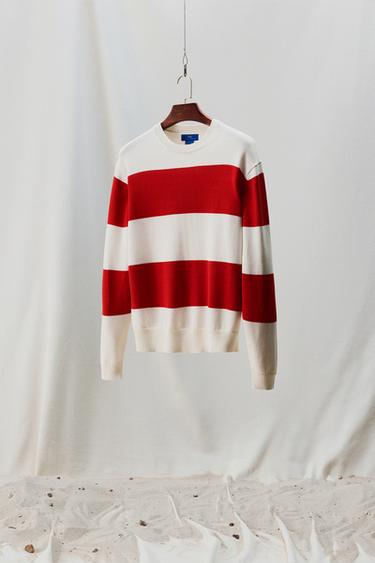 STRIPED JACQUARD JUMPER AARON LEVINE X ZARA - Ecru / Red by Zara