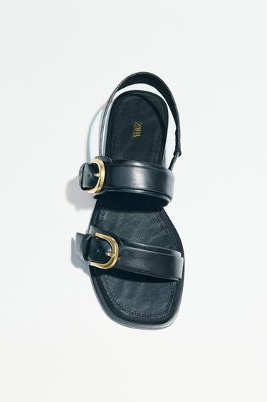 DOUBLE BUCKLE SANDALS - Black by Zara