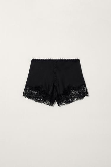 SILK LINGERIE SHORTS KATE MOSS X ZARA - Black by Zara