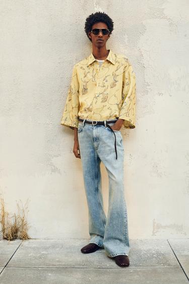LIMITED EDITION EMBROIDERED PRINT SHIRT - Light yellow by Zara