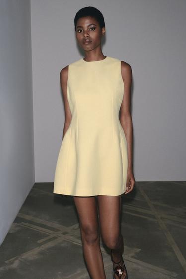 ZW COLLECTION SHORT VOLUMINOUS DRESS - Light yellow by Zara