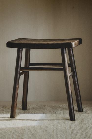 HAMMERED STOOL - Dark brown by Zara