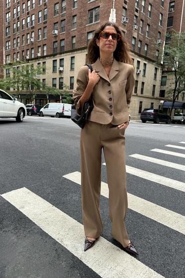 ZW COLLECTION WAISTBAND TROUSERS - Caramel by Zara