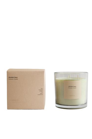 (620 G) ABSOLUTE LINEN SCENTED CANDLE - Mustard by Zara