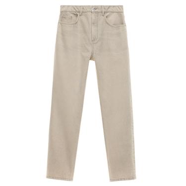 WASHED PRINT STRAIGHT-LEG JEANS - Ecru by Zara