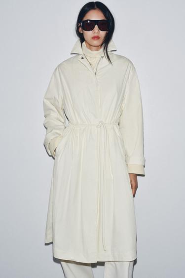 OVERSIZE TRENCH COAT ZW COLLECTION - Oyster-white by Zara