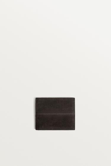 LEATHER WALLET - Brown by Zara
