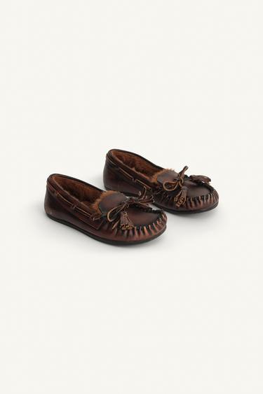 LIMITED EDITION LEATHER LOAFERS - Brown by Zara