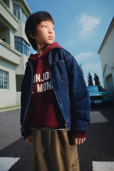 FLOCK PRINT HOODIE - Burgundy by Zara