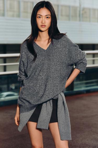 OVERSIZED WOOL JUMPER - Grey marl by Zara