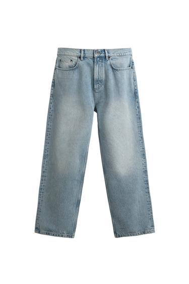 STRAIGHT ANKLE FIT JEANS - Light blue by Zara