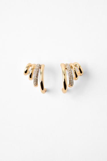 RHINESTONE EAR CUFF EARRINGS - Golden by Zara