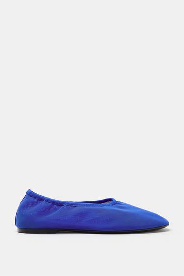 MESH BALLET FLATS - Blue by Zara