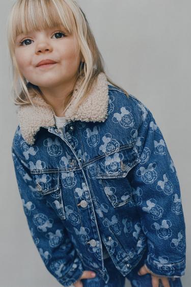 MINNIE MOUSE © DISNEY DENIM JACKET WITH FAUX SHEARLING - Mid-blue by Zara