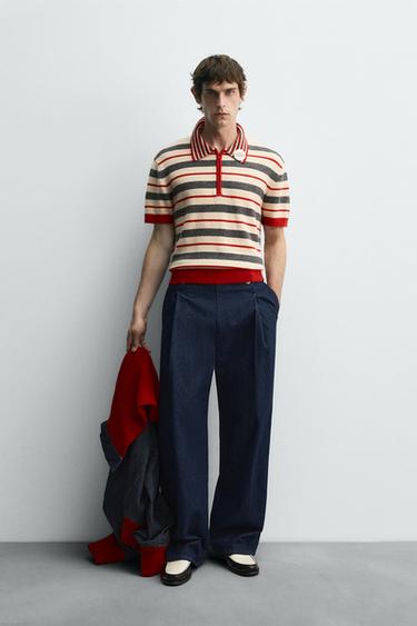 STRIPED KNIT POLO SHIRT HARRY LAMBERT FOR ZARA X DISNEY - Stripes by Zara - Image 0